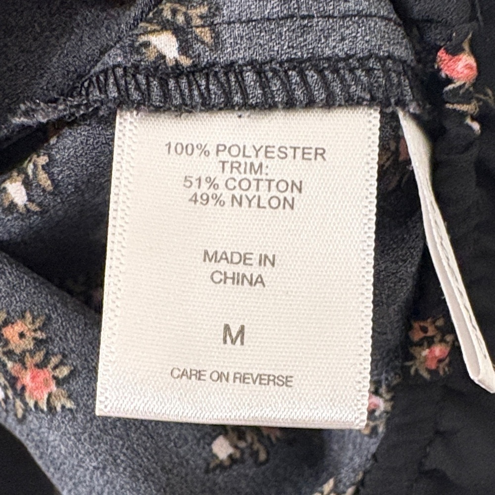 New York & Company Black Blouse with Pink Floral Pattern - Picture 8 of 9